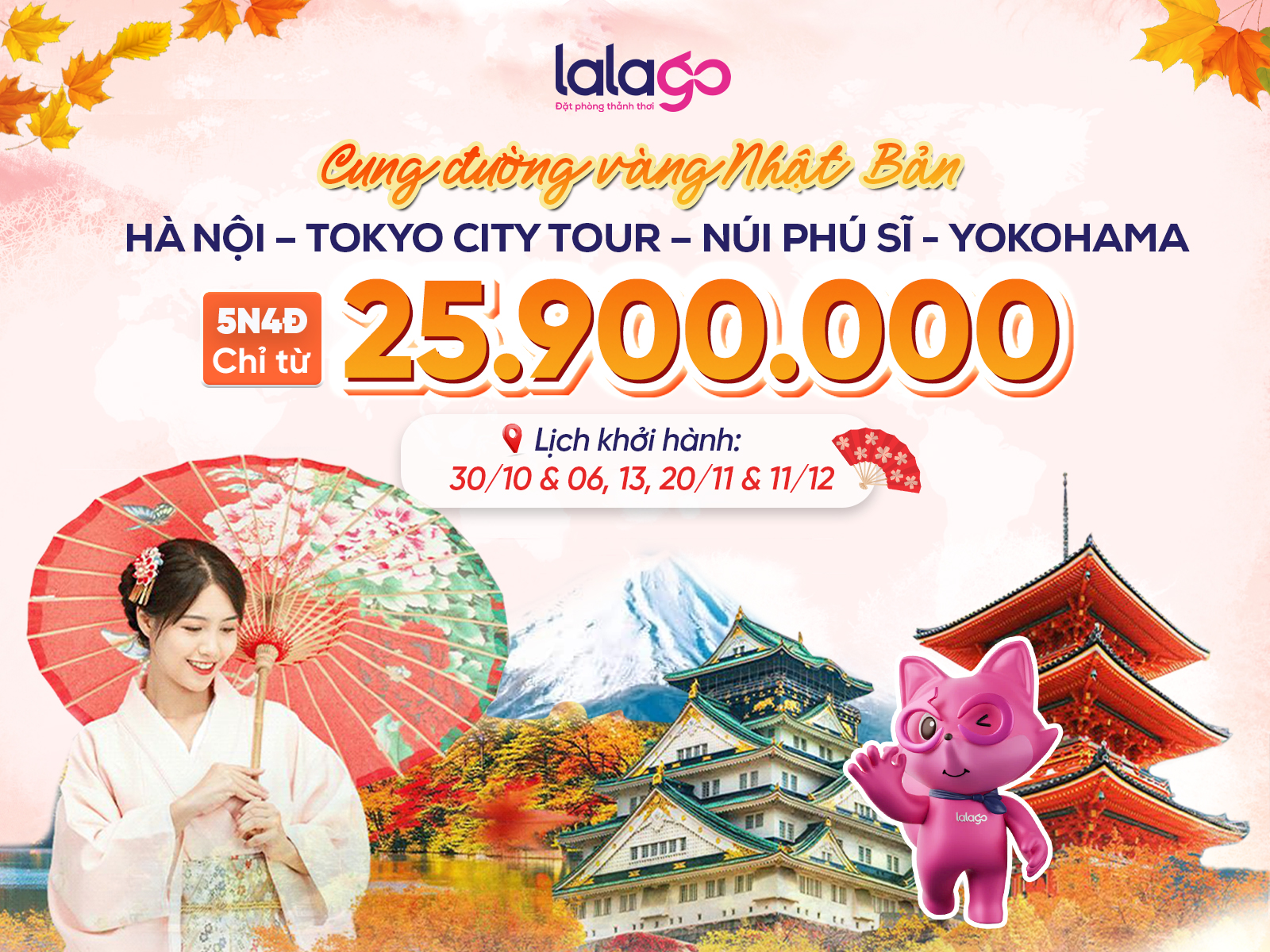 TOUR HÀ NỘI - TOKYO CITY TOUR - NÚI PHÚ SĨ - YOKOHAMA | 5N4D
