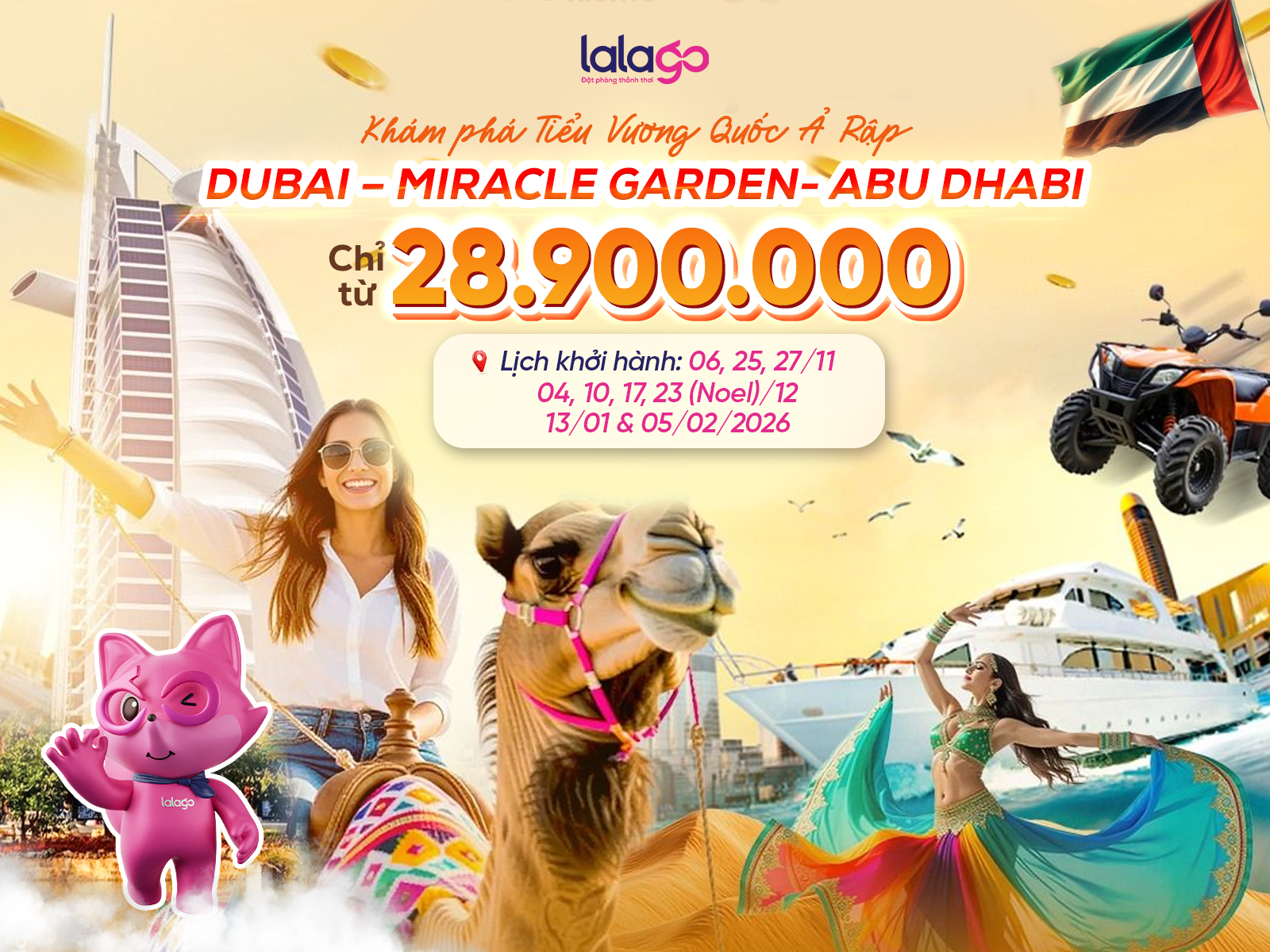 TOUR HÀ NỘI - DUBAI – MIRACLE GARDEN - ABU DHABI | 6N5D