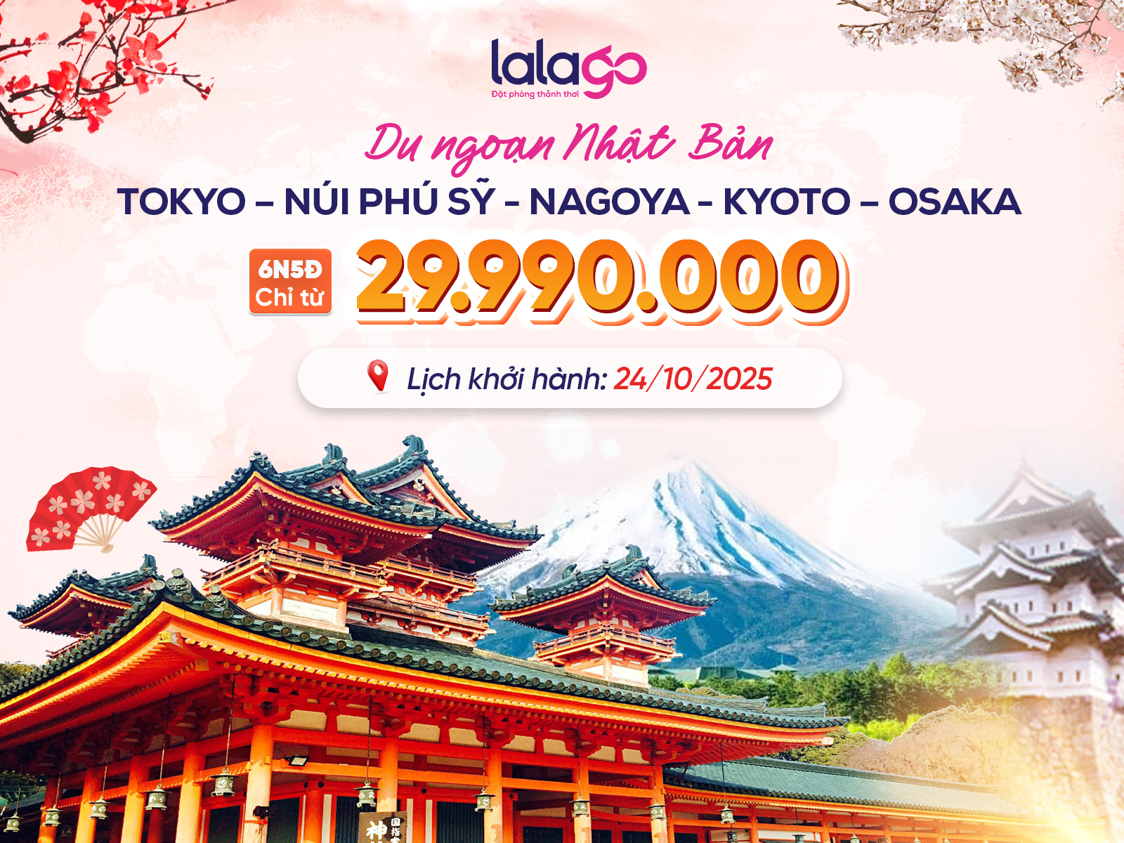 TOUR HÀ NỘI - TOKYO – NÚI PHÚ SỸ - NAGOYA - KYOTO – OSAKA | 6N5Đ