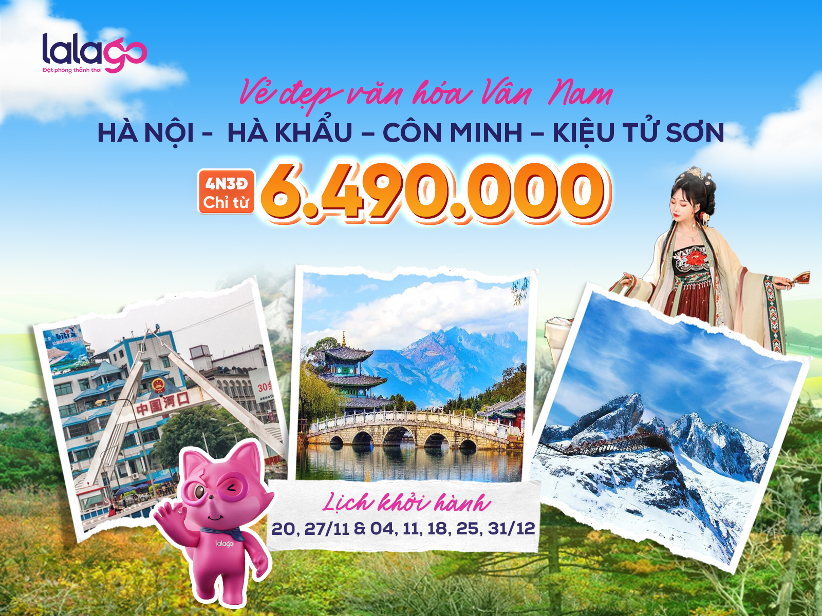 TOUR HÀ NỘI - HÀ KHẨU - CÔN MINH - KIỆU TỬ SƠN | 4N3D