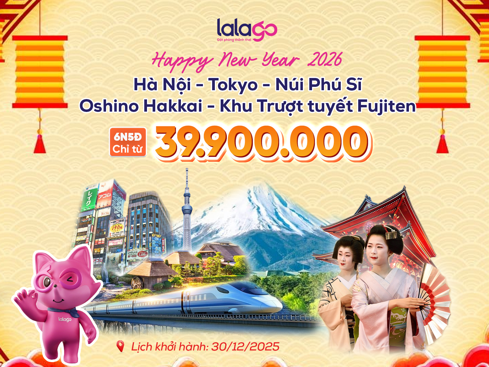 Tour Hà Nội - Tokyo - Núi Phú Sĩ - Oshino Hakkai - Khu Trượt tuyết Fujiten | 6N5D