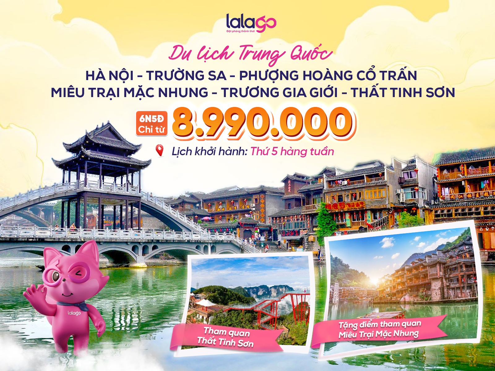 Tour Hà Nội - Trường Sa - Phượng Hoàng Cổ Trấn - Miêu Trại Mặc Nhung - Trương Gia Giới - Thất Tinh Sơn | 6N5Đ