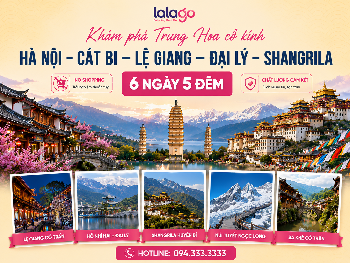 Tour Hà Nội - Cát Bi - Lệ Giang - Đại Lý - Shangrila